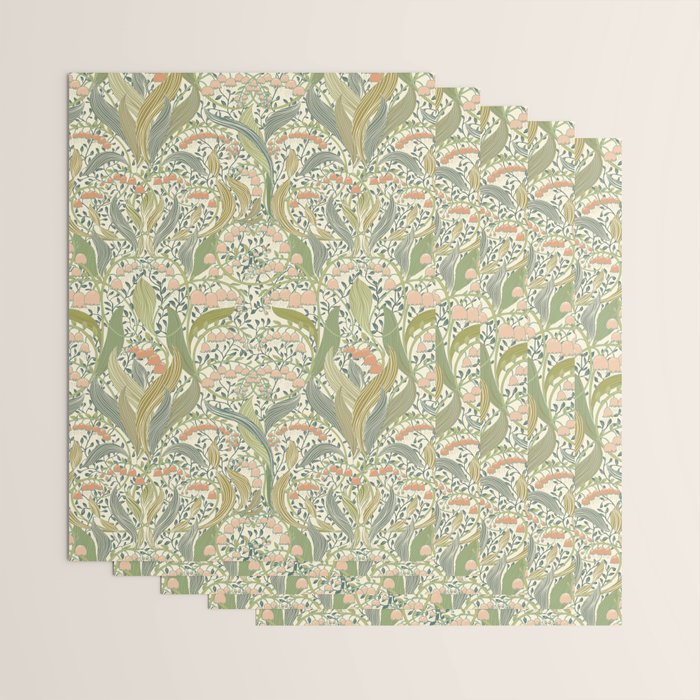 William Morris style lily of the valley light Wrapping Paper Gallery Image 3