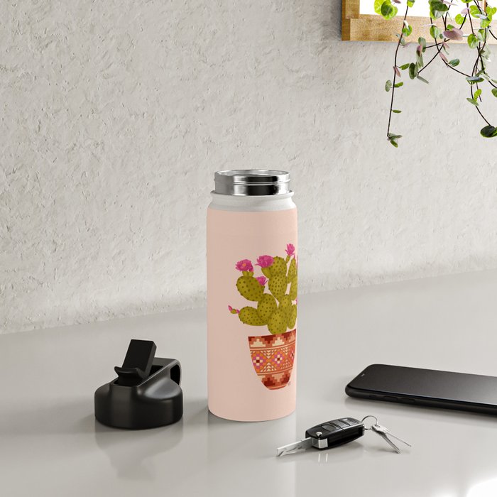 Prickly Pear Cactus in Southwestern Pot Water Bottle Gallery Image 4