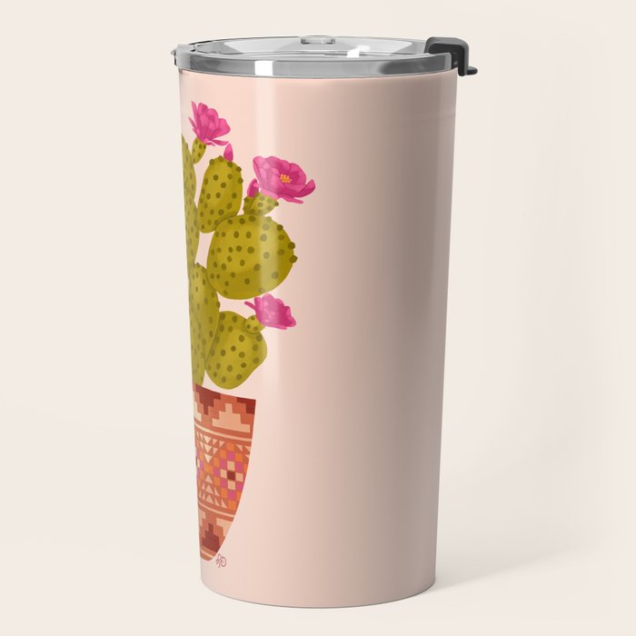 Prickly Pear Cactus in Southwestern Pot Travel Mug Gallery Image 2