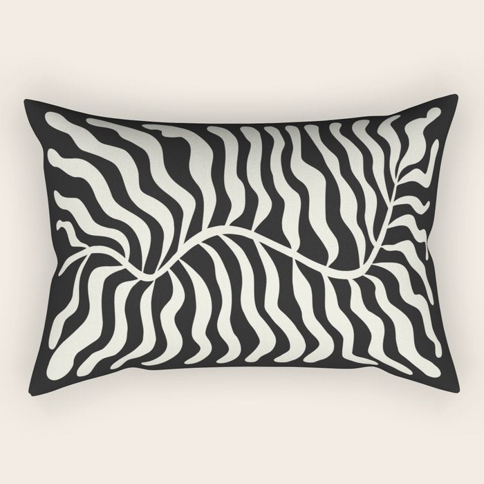 Onyx Ferns: Black & White Matisse Edition Rectangular Pillow Gallery Image 1