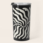 Onyx Ferns: Black & White Matisse Edition Travel Mug Gallery Image 3