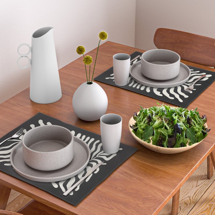 Onyx Ferns: Black & White Matisse Edition Placemat Gallery Image 2