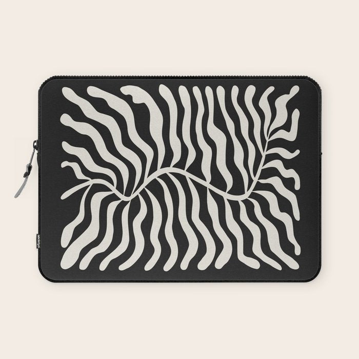 Onyx Ferns: Black & White Matisse Edition Laptop Sleeve Gallery Image 1