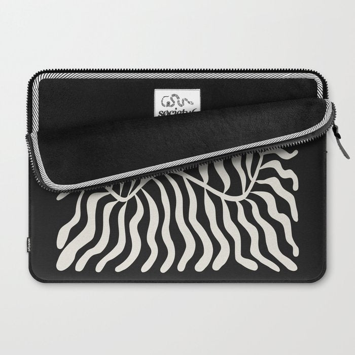 Onyx Ferns: Black & White Matisse Edition Laptop Sleeve Gallery Image 2