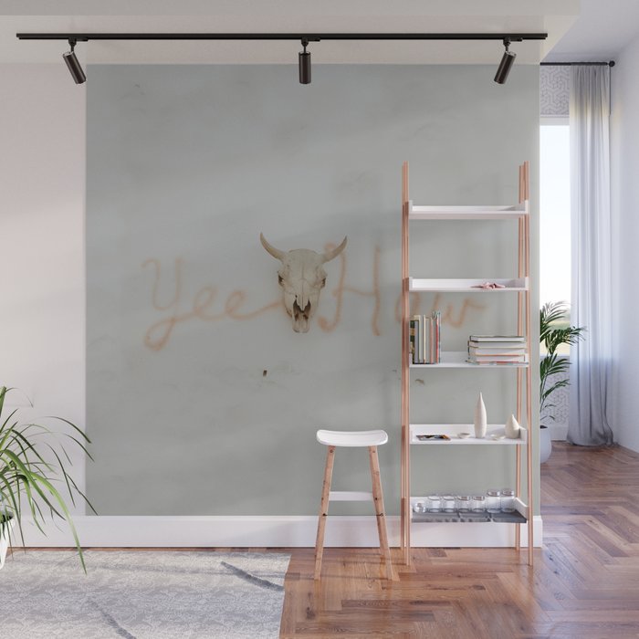 Yee Haw Cow Skull Wall Mural Gallery Image 1