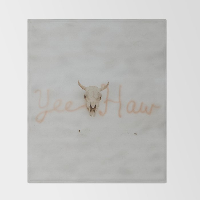 Yee Haw Cow Skull Throw Blanket Gallery Image 2