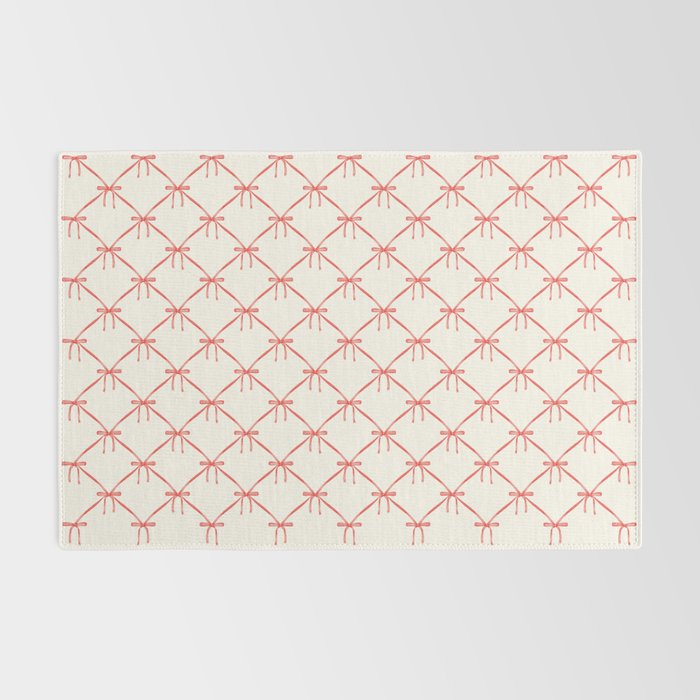 Bows & Ribbons Pattern II Red Rug Gallery Image 2