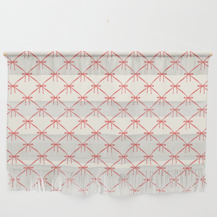 Bows & Ribbons Pattern II Red Wall Hanging Gallery Image 1