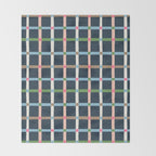 Windowpane Plaid Multicolor on Dark Blue Throw Blanket Gallery Image 2
