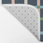 Windowpane Plaid Multicolor on Dark Blue Bath Mat Gallery Image 2