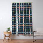 Windowpane Plaid Multicolor on Dark Blue Window Curtain Gallery Image 5