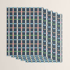 Windowpane Plaid Multicolor on Dark Blue Wrapping Paper Gallery Image 3