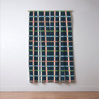 Windowpane Plaid Multicolor on Dark Blue Window Curtain Gallery Image 3
