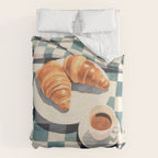 Morning Croissants and Coffee Bliss Duvet Cover Gallery Image 6