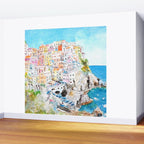 Italy Cinque Terre watercolor painting Wall Mural Gallery Image 2