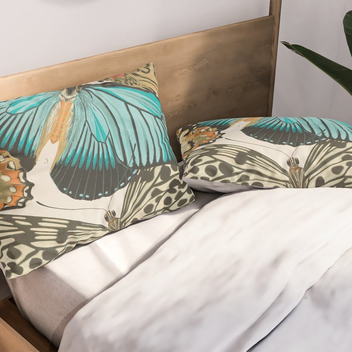 Butterfly Print by E.A. Seguy, 1925 #2 Pillow Sham Gallery Image 2