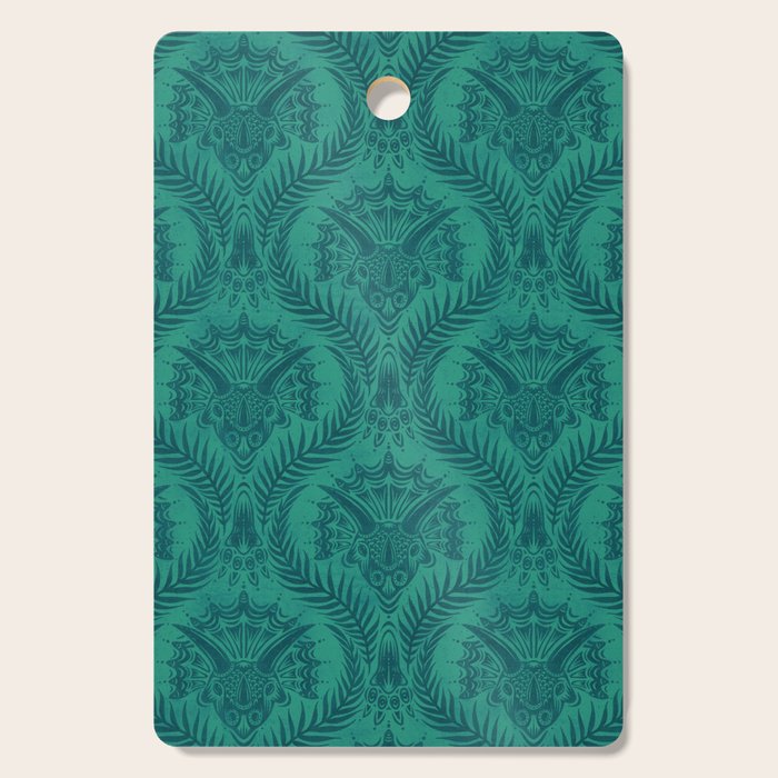 Triceratops Damask - Teal Cutting Board Gallery Image 1