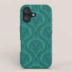 Triceratops Damask - Teal iPhone Case Gallery Image 1