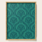 Triceratops Damask - Teal Serving Tray Gallery Image 1