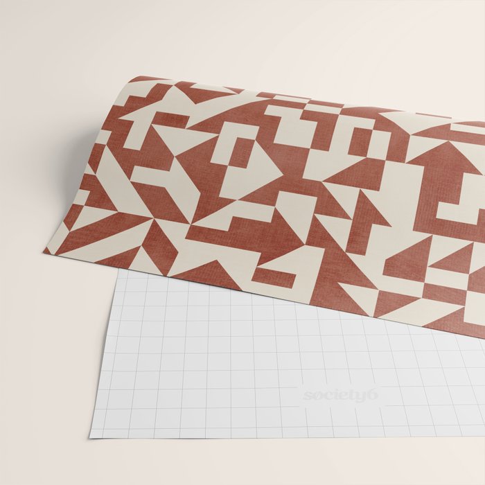Geometric Abstract Terracotta Modern Original Artwork Wrapping Paper Gallery Image 2
