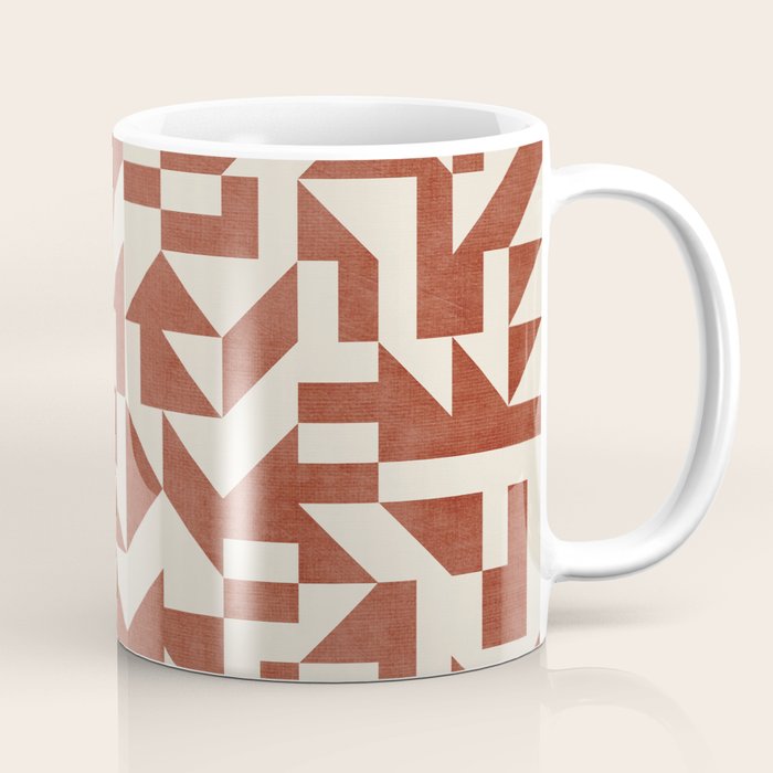 Geometric Abstract Terracotta Modern Original Artwork Coffee Mug Gallery Image 1