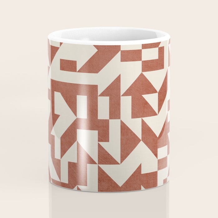Geometric Abstract Terracotta Modern Original Artwork Coffee Mug Gallery Image 4