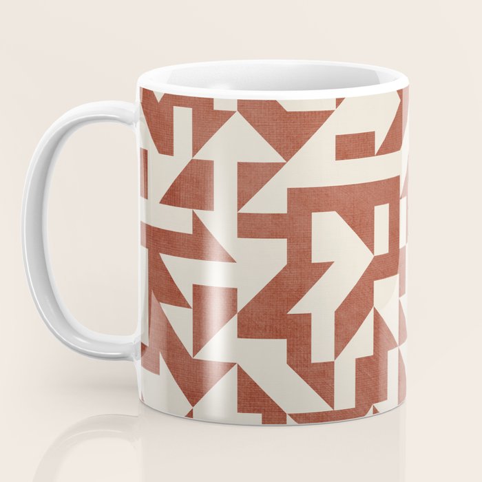 Geometric Abstract Terracotta Modern Original Artwork Coffee Mug Gallery Image 3
