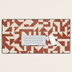 Geometric Abstract Terracotta Modern Original Artwork Desk Mat Gallery Image 1