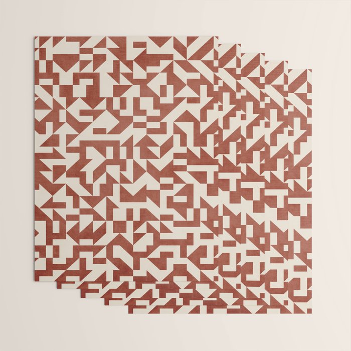 Geometric Abstract Terracotta Modern Original Artwork Wrapping Paper Gallery Image 3