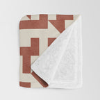Geometric Abstract Terracotta Modern Original Artwork Throw Blanket Gallery Image 3