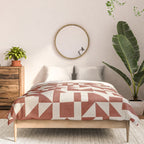 Geometric Abstract Terracotta Modern Original Artwork Comforter Gallery Image 3