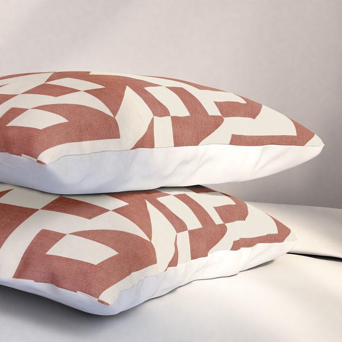 Geometric Abstract Terracotta Modern Original Artwork Pillow Sham Gallery Image 3