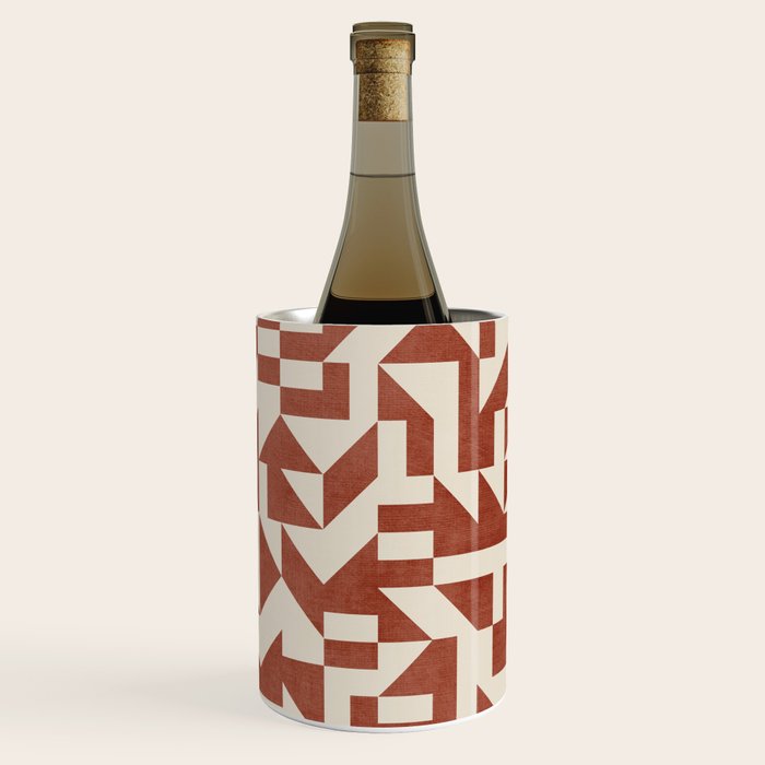Geometric Abstract Terracotta Modern Original Artwork Wine Chiller Gallery Image 3
