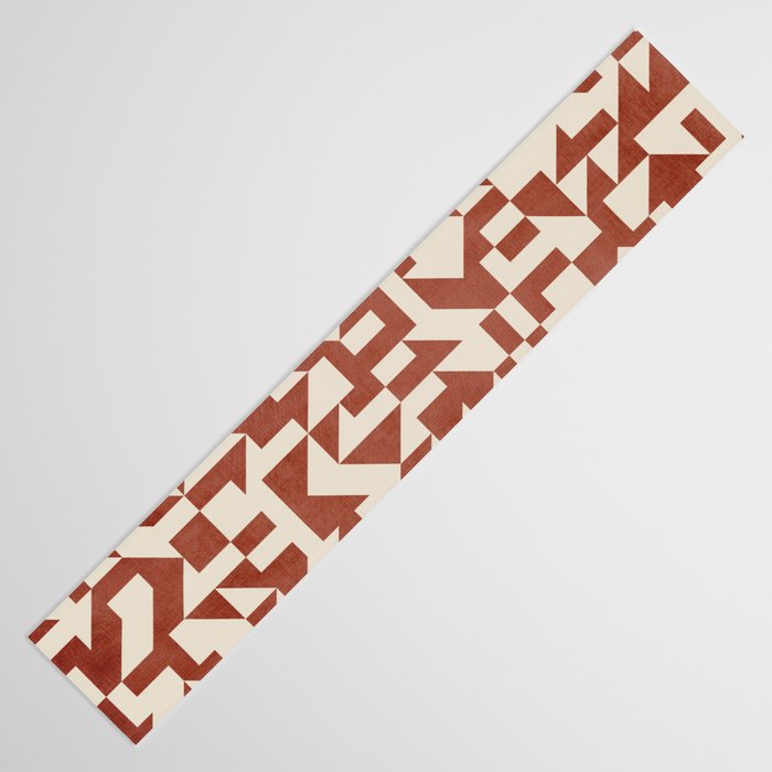 Geometric Abstract Terracotta Modern Original Artwork Table Runner Gallery Image 3