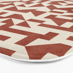 Geometric Abstract Terracotta Modern Original Artwork Bath Mat Gallery Image 3