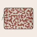 Geometric Abstract Terracotta Modern Original Artwork Laptop Sleeve Gallery Image 1