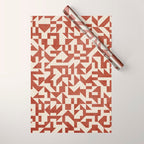 Geometric Abstract Terracotta Modern Original Artwork Wrapping Paper Gallery Image 1