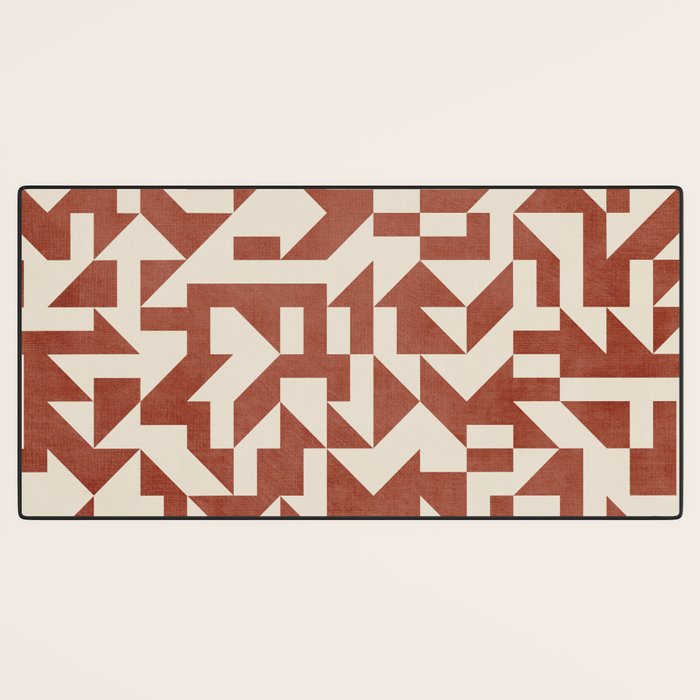 Geometric Abstract Terracotta Modern Original Artwork Desk Mat Gallery Image 3