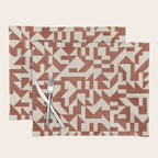 Geometric Abstract Terracotta Modern Original Artwork Placemat Gallery Image 1