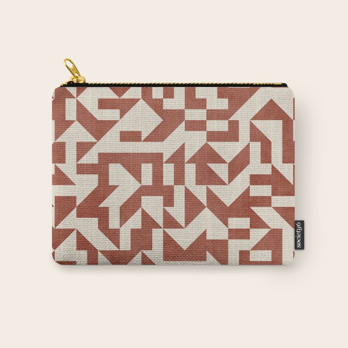 Geometric Abstract Terracotta Modern Original Artwork Carry All Pouch Gallery Image 1