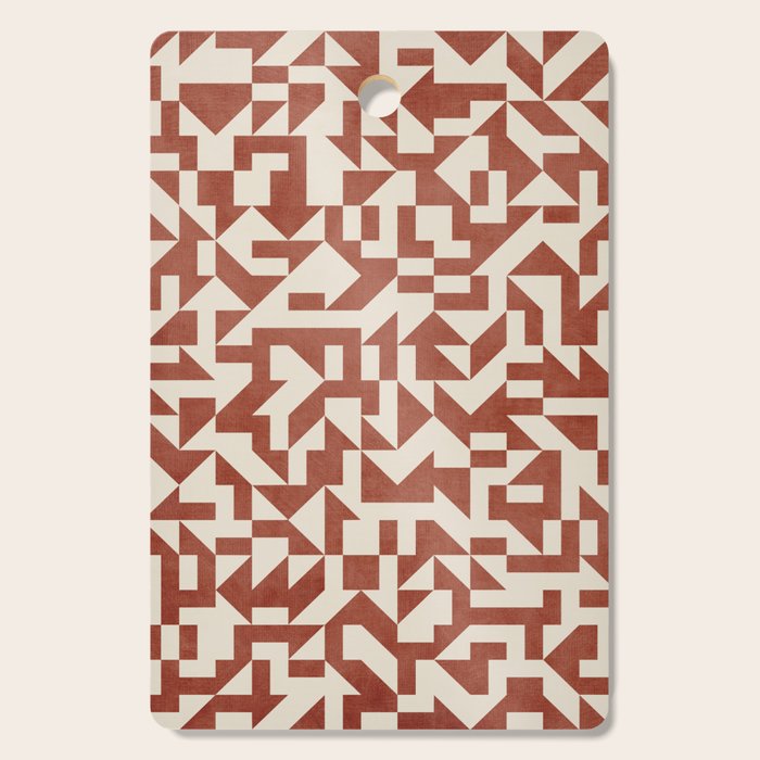 Geometric Abstract Terracotta Modern Original Artwork Cutting Board Gallery Image 1
