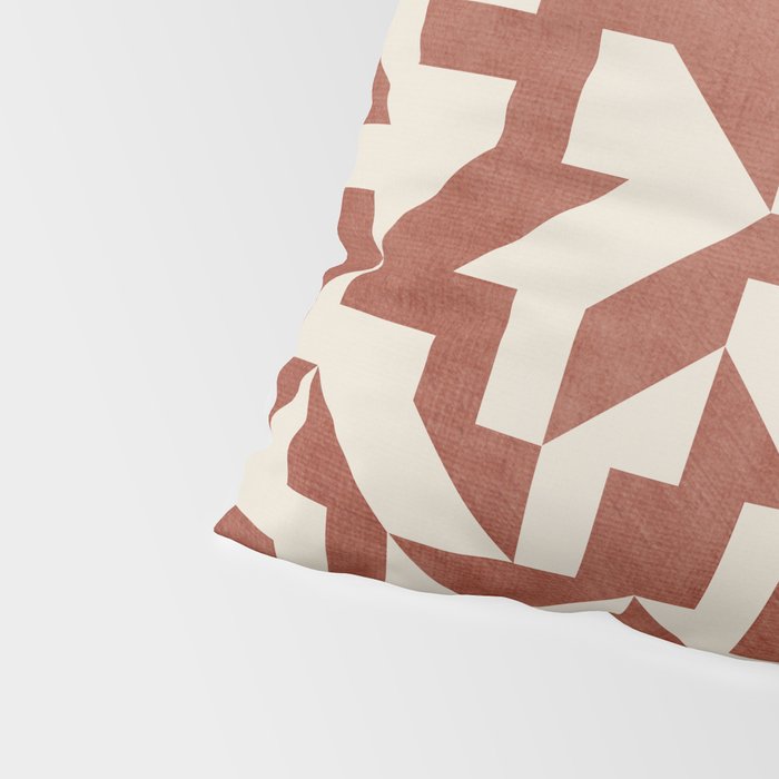 Geometric Abstract Terracotta Modern Original Artwork Pillow Sham Gallery Image 4