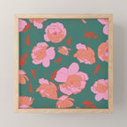 English Roses in Pink and Green Mini Art Print Gallery Image 1