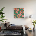 English Roses in Pink and Green Wood Wall Art Gallery Image 2