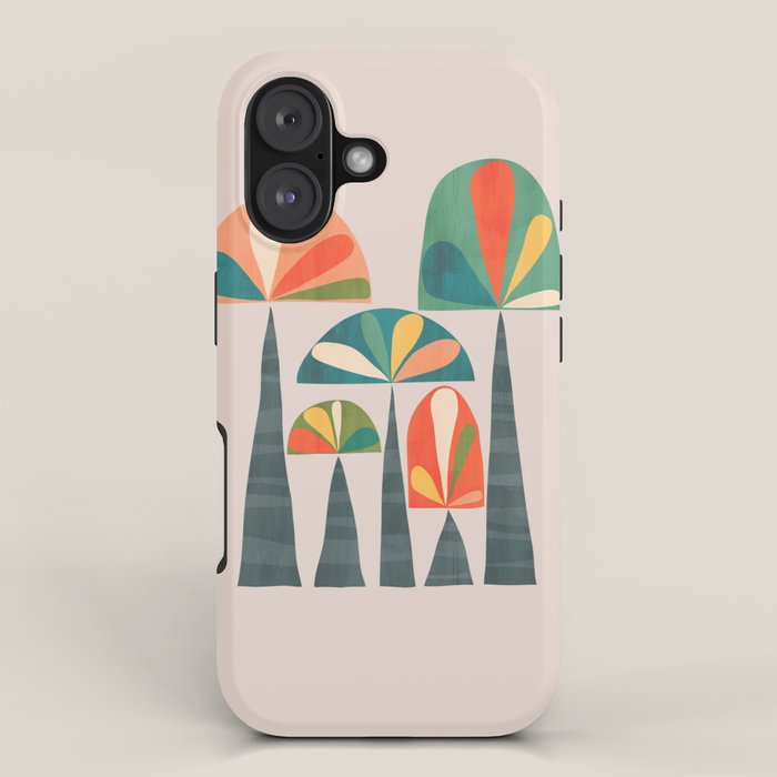 Quirky retro palm trees iPhone Case Gallery Image 1