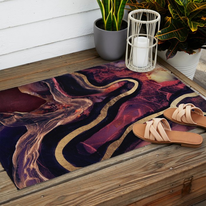 Golden River Abstract Outdoor Rug Gallery Image 2