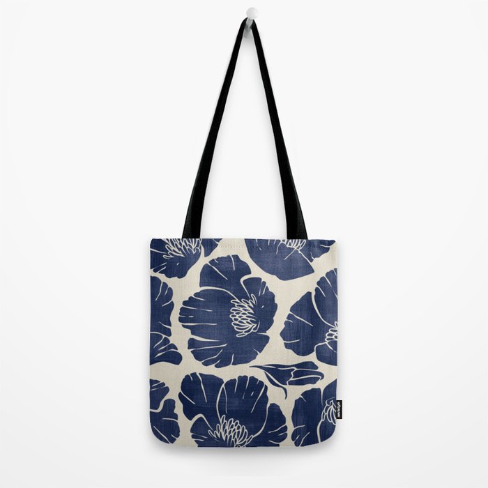Poppies Indigo Tote Bag Gallery Image 2