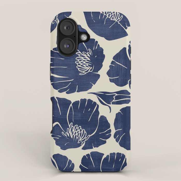 Poppies Indigo iPhone Case Gallery Image 1