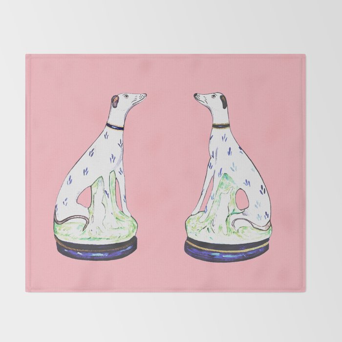 STAFFORDSHIRE GREYHOUND TWINS Throw Blanket Gallery Image 2