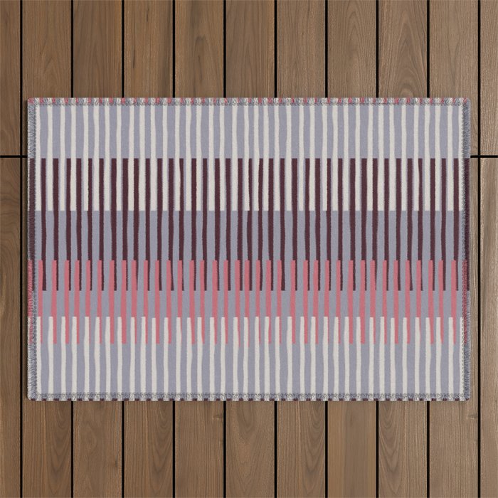 Painted Stripes Layered Outdoor Rug Gallery Image 1